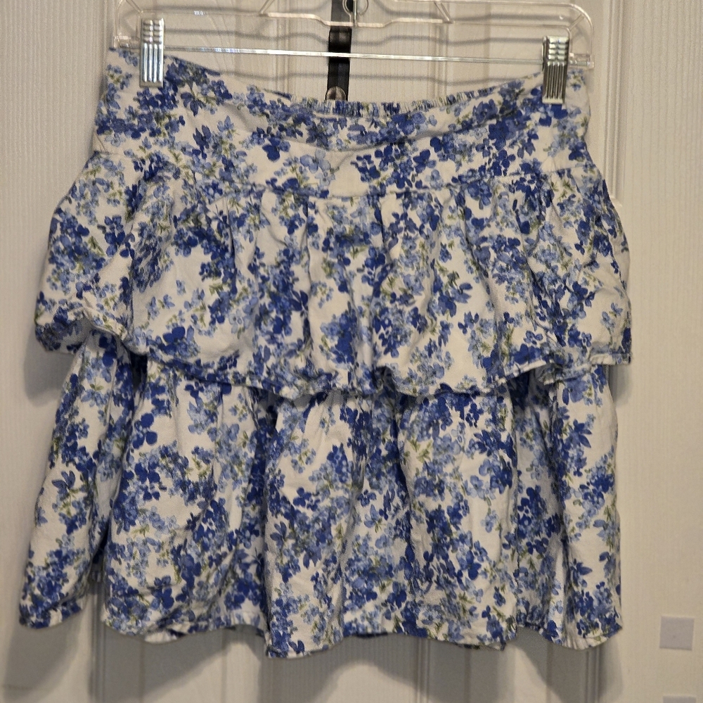 Japna Blue Floral Skirt Large